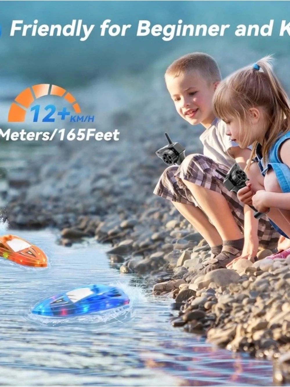NEW - RC Boat Kids Remote Control Boats for Pool Water Toys for Lakes Bathtub